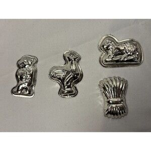Vintage Unbranded Metal Candy Mold Lot Of 4